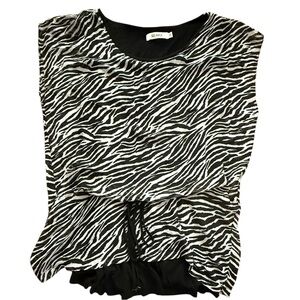 Zebra Print Cinched Waist Sleeveless Top – So Nice M